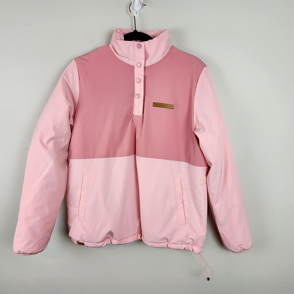 Simply Southern pullover jacket sz S women / teen Quarter snap Pink New